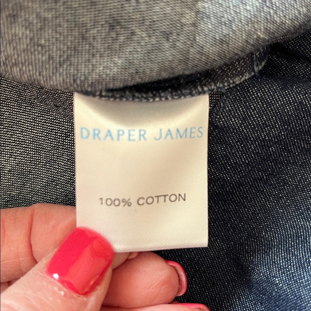 NWT Draper James Chambray Ruffle Shift Dress - Picture 8 of 8